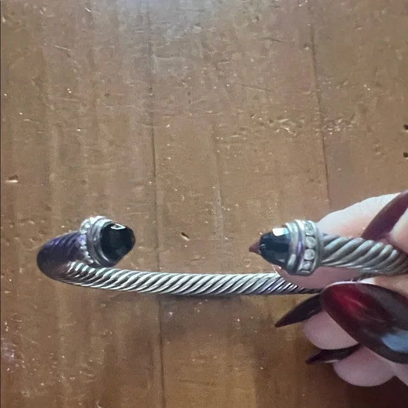 David Yurman Silver Bracelet with Black Accents - Picture 3 of 4